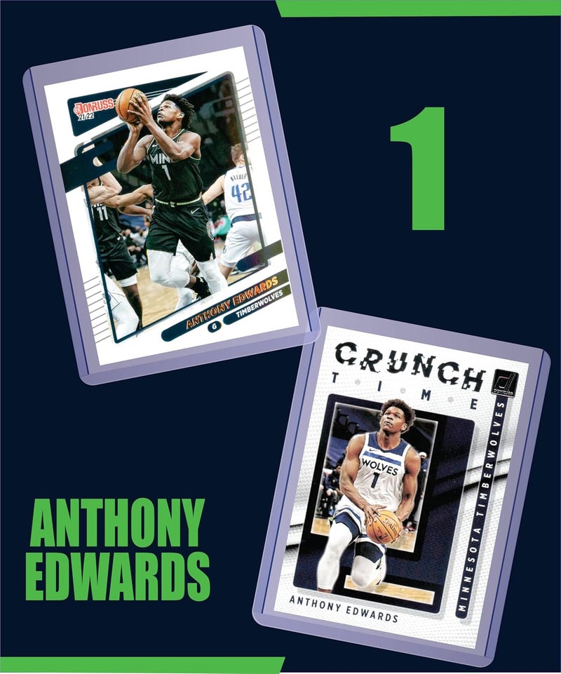 Chaser Anthony Edwards (5) Assorted Basketball Cards Gift Pack - Minnesota Timberwolves - Image 2